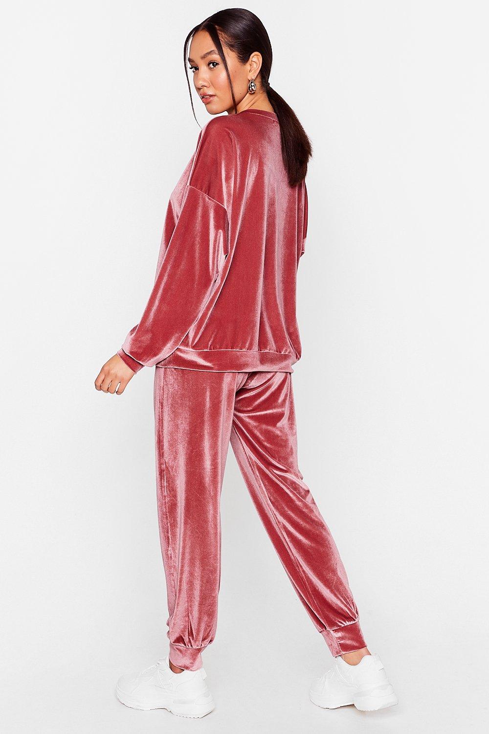 Red best sale velour loungewear